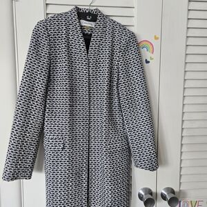 Calvin Klein Women's Black and White Coat